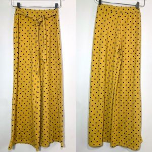 Ultra Flirt | Palazzo Pants Yellow Blk polka dot S